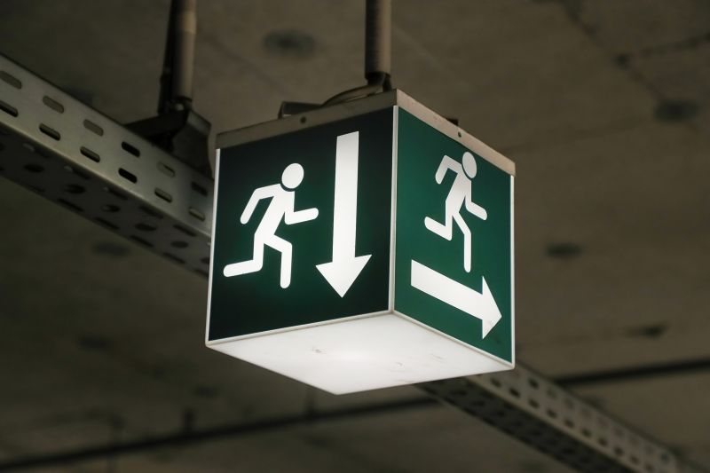 Fire Exit Sign Installation detail