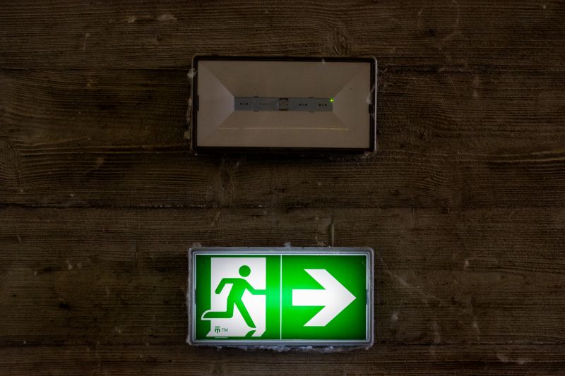 Fire Exit Sign Installation detail